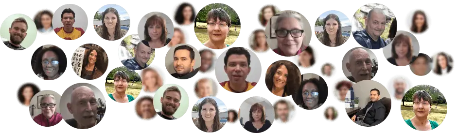 Image composition of people around the world.