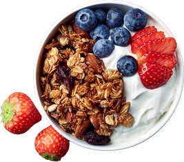 yogurt with muesli and red fruits